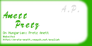 anett pretz business card